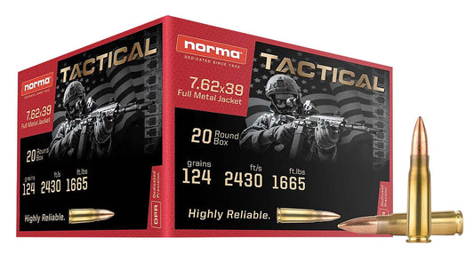 Norma Range And Training 7.62x39mm 124 Grain 20 Per Box