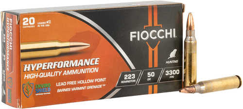 Fiocchi 223 Rem 50 Grain Lead Free Hollow Point 20 Per Box