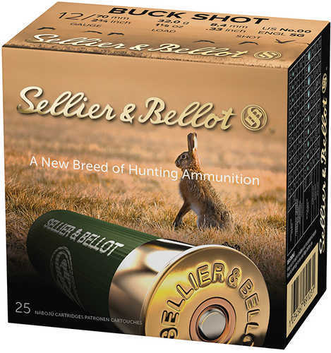 Sellier Bellot 12 Gauge 25 Rounds Buckshot Lead Pellets