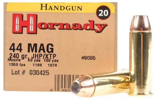 Hornady Custom 44 Rem Mag 240 gr XTP Hollow Point Ammo – Reliable Performance for Hunting and Self-Defense