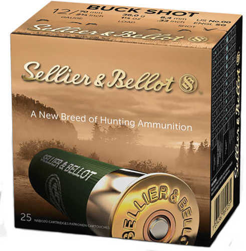 Twelve Gauge Buckshot 12 Pellets 25 Rounds Sellier Bellot