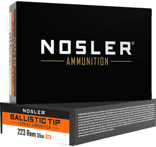 Nosler Varmint Ballistic Tip .223 Rem 55gr BT 20rd Ammo