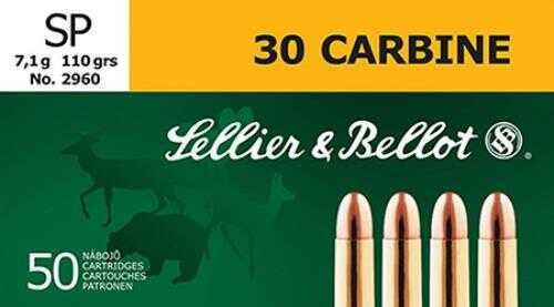 Sellier And Bellot 30 Carbine 110 Grain Soft Point Ammunition, 50 Rounds